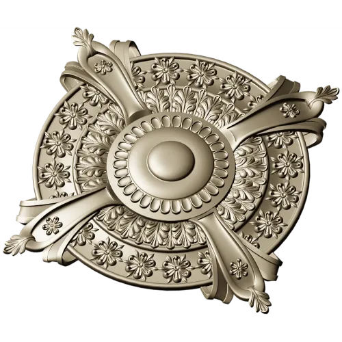Baroque Rosette 3D STL for CNC