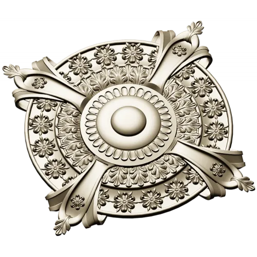 Baroque Rosette 3D STL for CNC