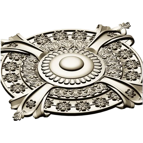 Baroque Rosette 3D STL for CNC