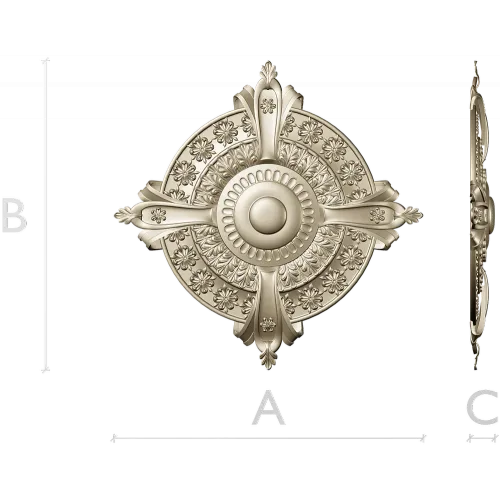 Baroque Rosette 3D STL for CNC