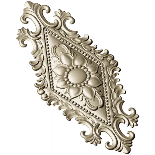 Fleuron Diamond Cartouche - STL 3D Model for CNC