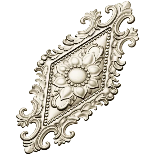 Fleuron Diamond Cartouche - STL 3D Model for CNC