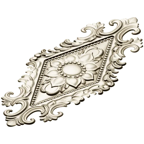 Fleuron Diamond Cartouche - STL 3D Model for CNC