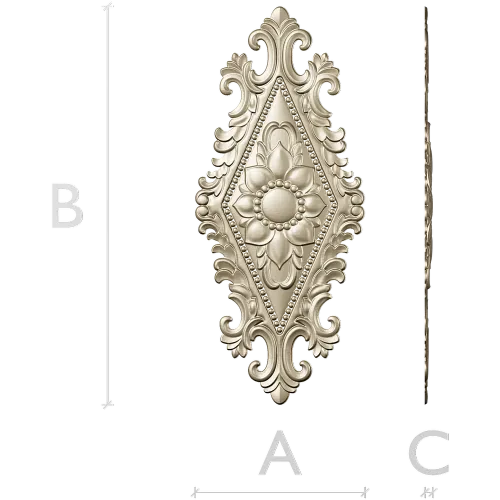 Fleuron Diamond Cartouche - STL 3D Model for CNC