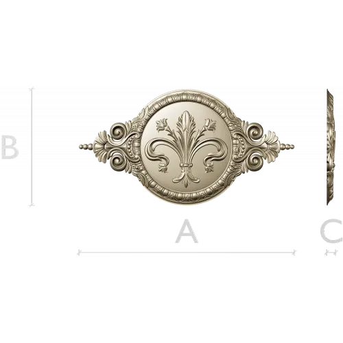 Картуш Флёровая Лилия - детализированная stl модель для ЧПУ