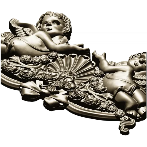 Baroque Cherub Cartouche STL for CNC carving