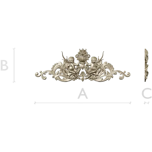 Cherubic Acanthus Cartouche STL for CNC