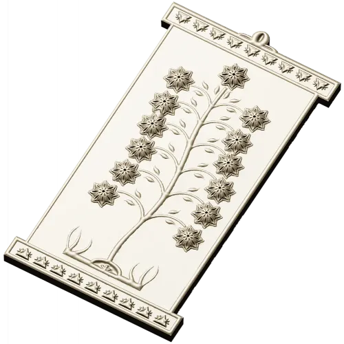 Decorative Tree Panel - STL 3D model for CNC carving