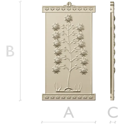 Decorative Tree Panel - STL 3D model for CNC carving