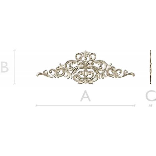 Royal Baroque Crest - STL 3D model for CNC