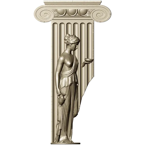 Ionic Caryatid Pilaster STL for CNC Carving