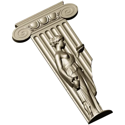 Ionic Caryatid Pilaster STL for CNC Carving