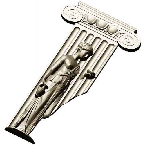 Ionic Caryatid Pilaster STL for CNC Carving