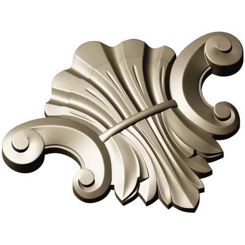 Акантовый декоративный картуш STL для ЧПУ - 3D модель для фрезера