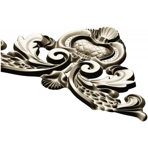 Baroque Acanthus Crest STL for CNC