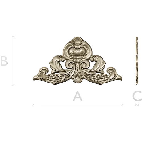Baroque Acanthus Crest STL for CNC