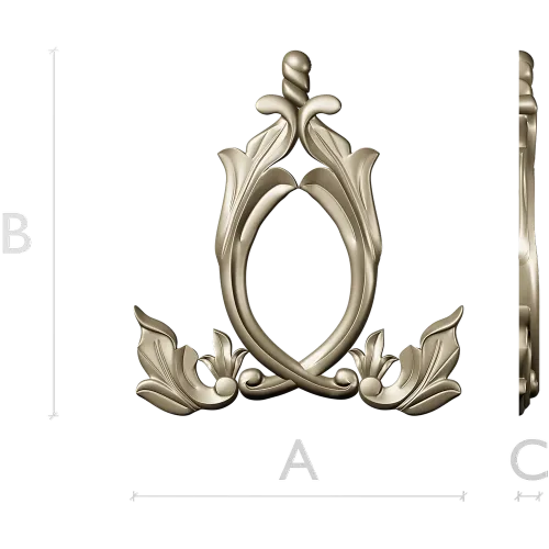 Aureate Acanthus Cartouche - STL 3D model for CNC