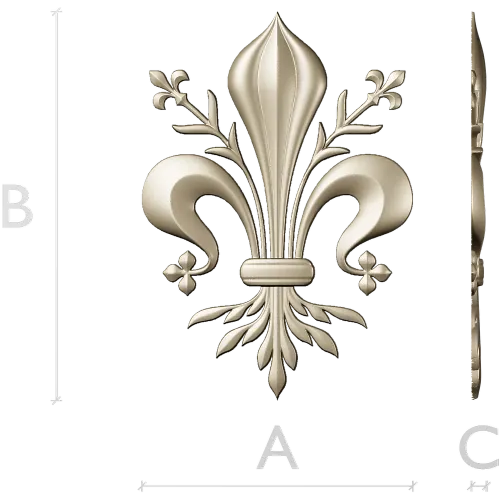 Геральдическая лилия для резьбы - флер-де-лис (STL)
