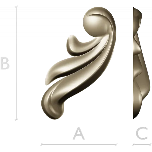 Acanthus Corner Ornament STL - High-Relief 3D Model for CNC