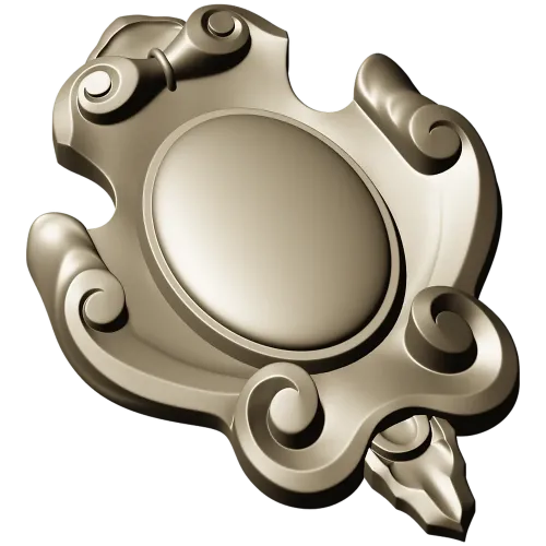 Regal Oval Cartouche - STL 3D model for CNC carving