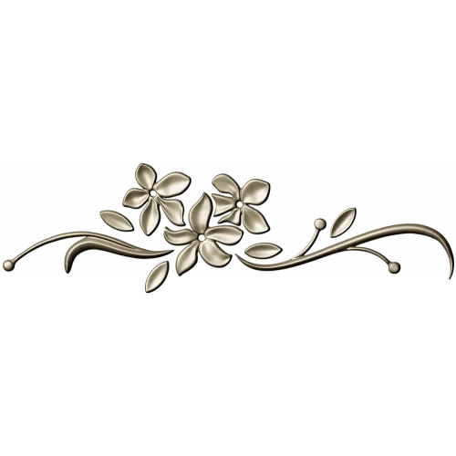 Floral Swag STL Model for CNC - Elegant Low-Relief Flower Ornament