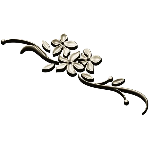 Floral Swag STL Model for CNC - Elegant Low-Relief Flower Ornament