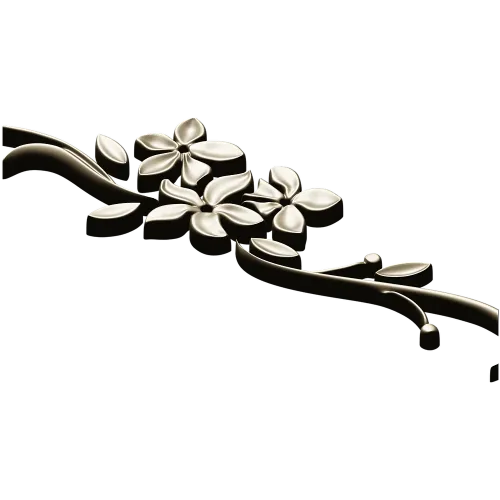 Floral Swag STL Model for CNC - Elegant Low-Relief Flower Ornament