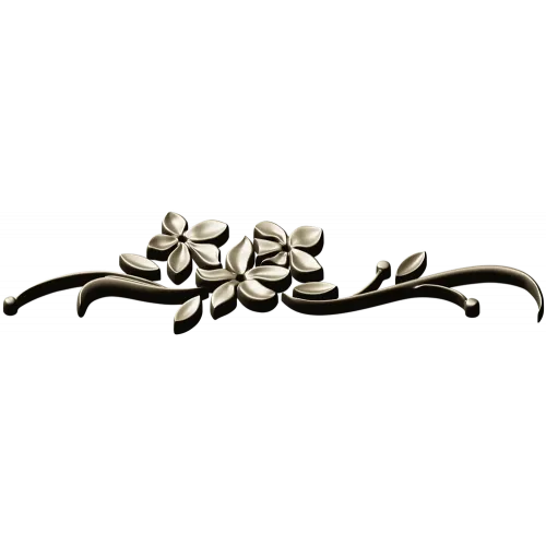Floral Swag STL Model for CNC - Elegant Low-Relief Flower Ornament