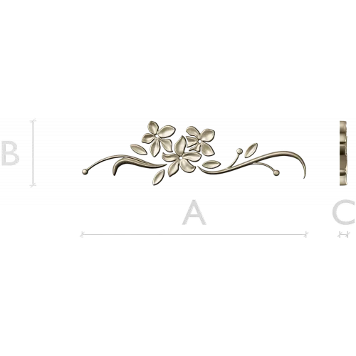 Floral Swag STL Model for CNC - Elegant Low-Relief Flower Ornament
