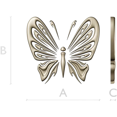 Ornamental Butterfly STL Relief for CNC Milling