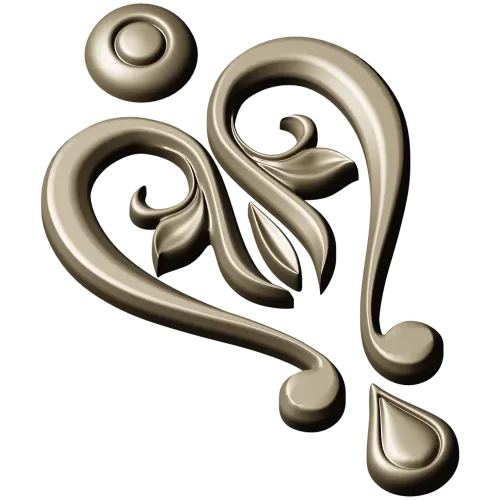 Baroque Heart Applique STL 3D Model for CNC