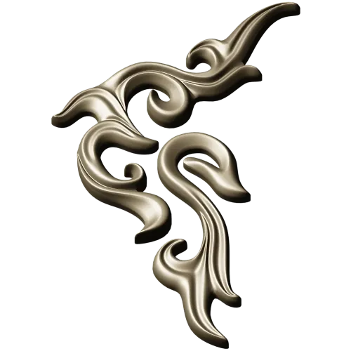 Acanthus Corner Relief STL for CNC Milling