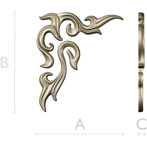 Acanthus Corner Relief STL for CNC Milling