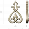 Teardrop Fleur Applique STL for CNC carving