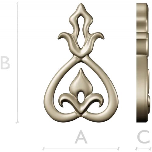 Teardrop Fleur Applique STL for CNC carving