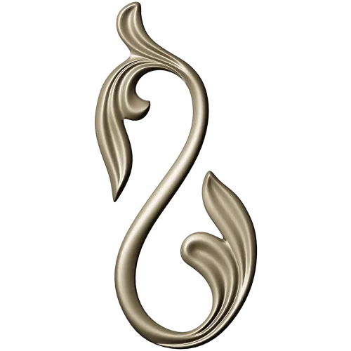 Acanthus S-Scroll decorative STL model for CNC milling