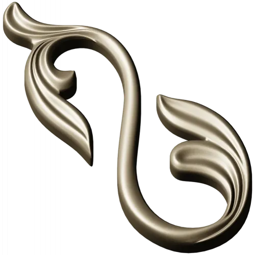 Acanthus S-Scroll decorative STL model for CNC milling