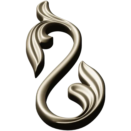 Acanthus S-Scroll decorative STL model for CNC milling