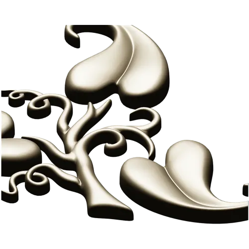 Elegant Acanthus Corner Ornament - STL 3D Model for CNC