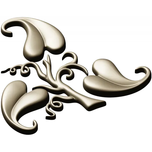 Elegant Acanthus Corner Ornament - STL 3D Model for CNC