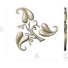 Elegant Acanthus Corner Ornament - STL 3D Model for CNC