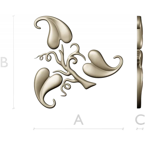 Elegant Acanthus Corner Ornament - STL 3D Model for CNC