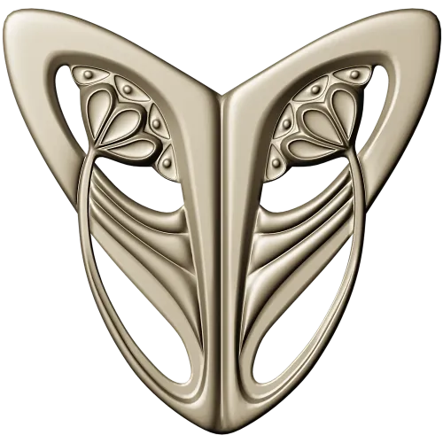 Art Nouveau Leaf Cartouche - STL 3D model for CNC