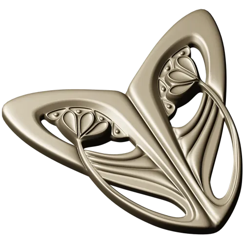 Art Nouveau Leaf Cartouche - STL 3D model for CNC