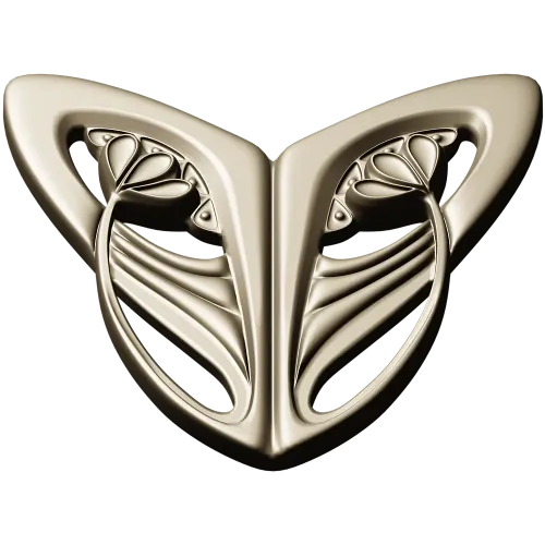 Art Nouveau Leaf Cartouche - STL 3D model for CNC
