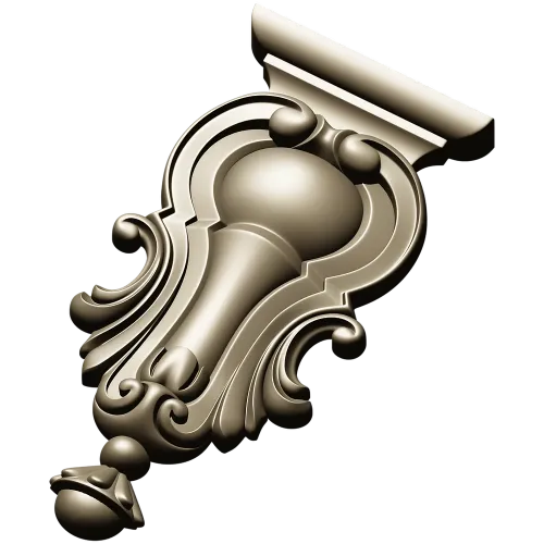 Ornate Baroque Cartouche STL for CNC Routing and Furniture Applique