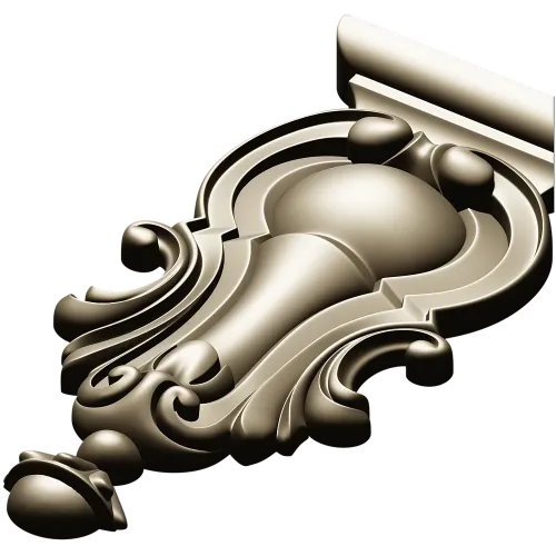 Ornate Baroque Cartouche STL for CNC Routing and Furniture Applique