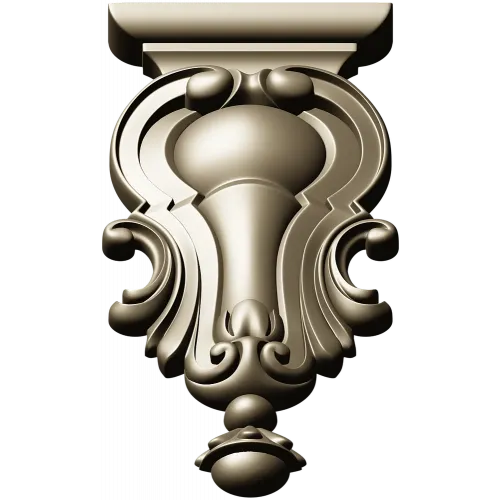 Ornate Baroque Cartouche STL for CNC Routing and Furniture Applique