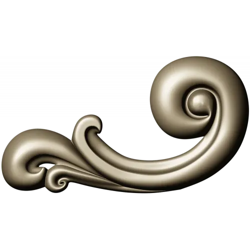Baroque Scroll Leaf - STL 3D model for CNC carving