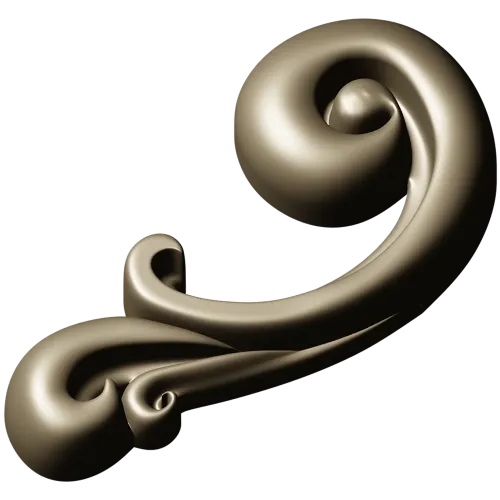 Baroque Scroll Leaf - STL 3D model for CNC carving